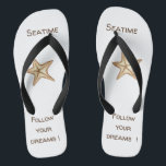 Follow your dreams watercolor Seatime Starfish Thongs<br><div class="desc">Follow your dreams watercolor Seatime Starfish  Romantic Cute. You can find matching ones for this design in my collection. Matching items available.</div>