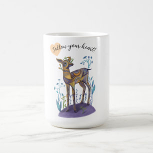 follow your heart deer coffee mug