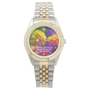 Follow Your Heart Flowers Inspirational Quote Watch