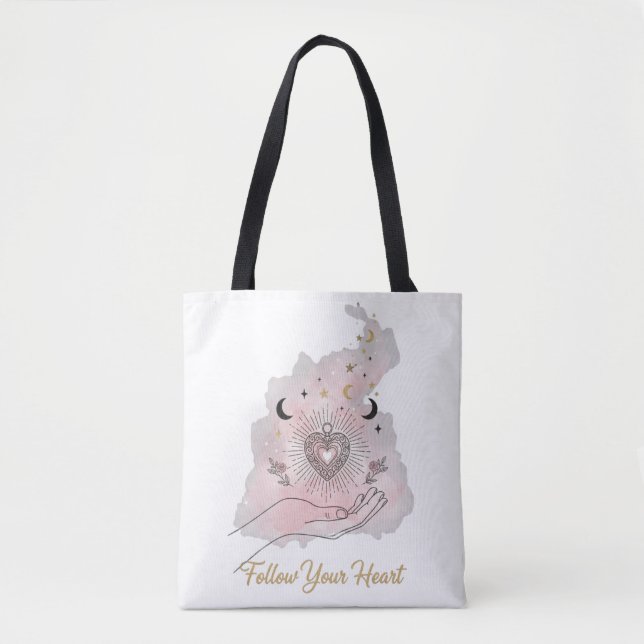 Follow Your Heart Personalised Tote Bag - Celestia (Front)