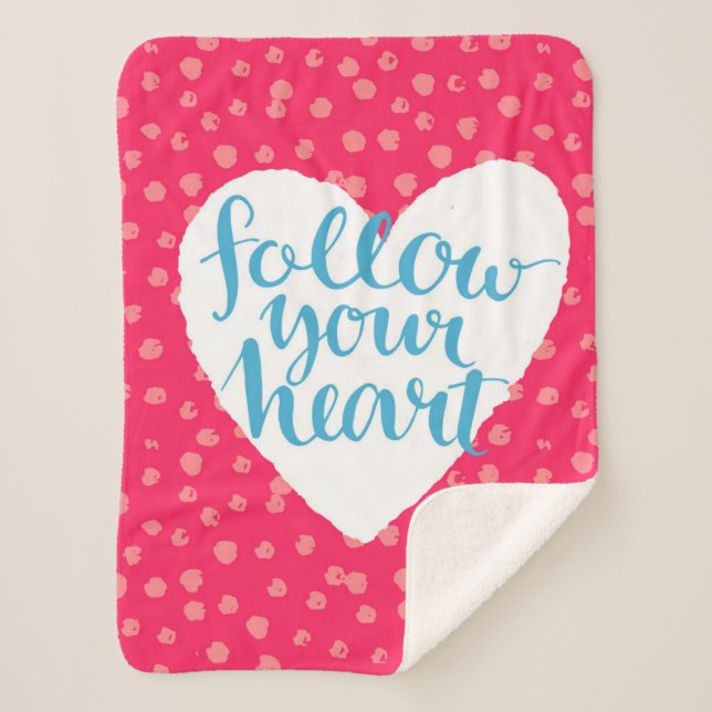 Follow Your Heart Sherpa Blanket (Front)