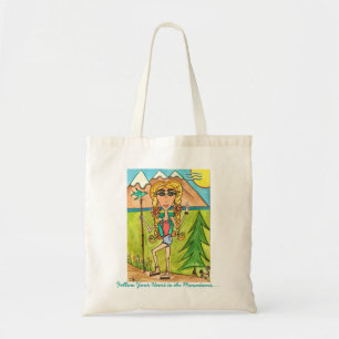 Follow Your Heart to the Mountains reusable tote Bag