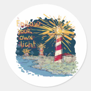 Follow Your Own Light Classic Round Sticker