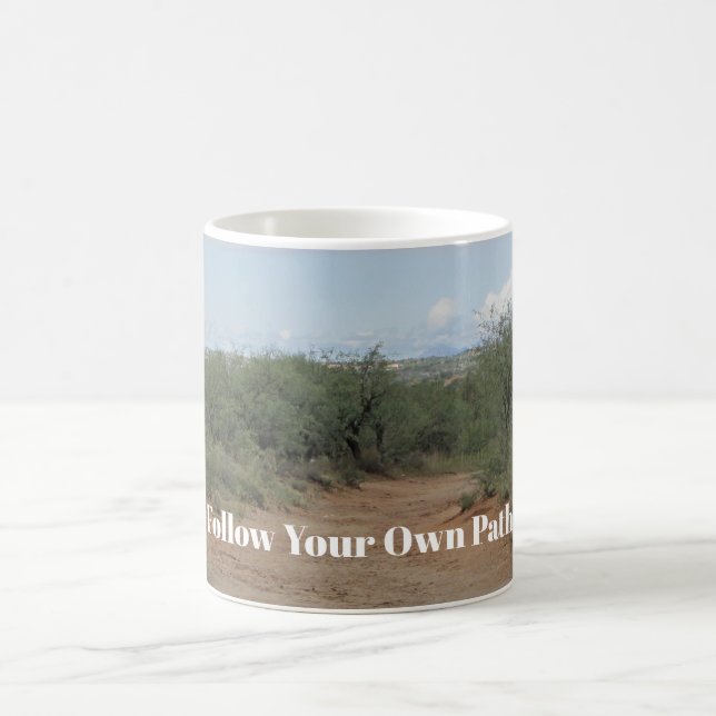 Follow Your Own Path Desert Hiking Trail Photo Coffee Mug (Center)