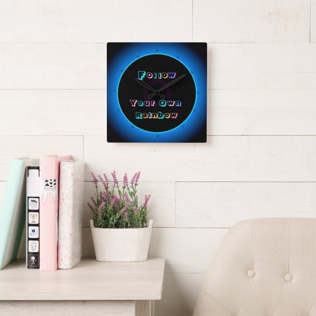 "Follow Your Own Rainbow "> Illuminated Wall Clock (Reading Room)
