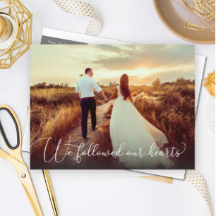 Followed Our Hearts Eloped Photo Announcement Postcard