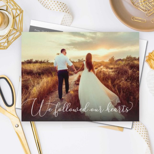 Followed Our Hearts Eloped Photo Announcement Postcard (Creator Uploaded)