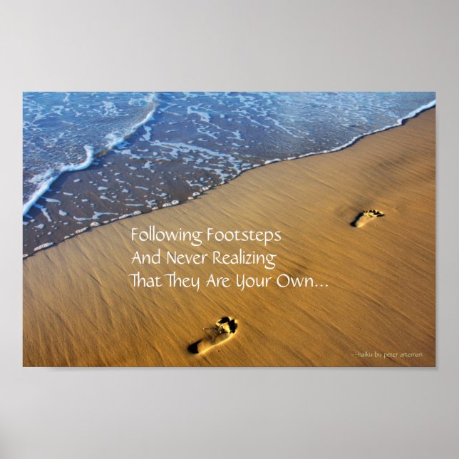 Following Footsteps Modern Haiku Poster (Front)