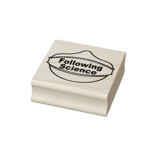Following Science Mask 2x2" rubber stamp