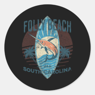 Folly Beach _2 Classic Round Sticker