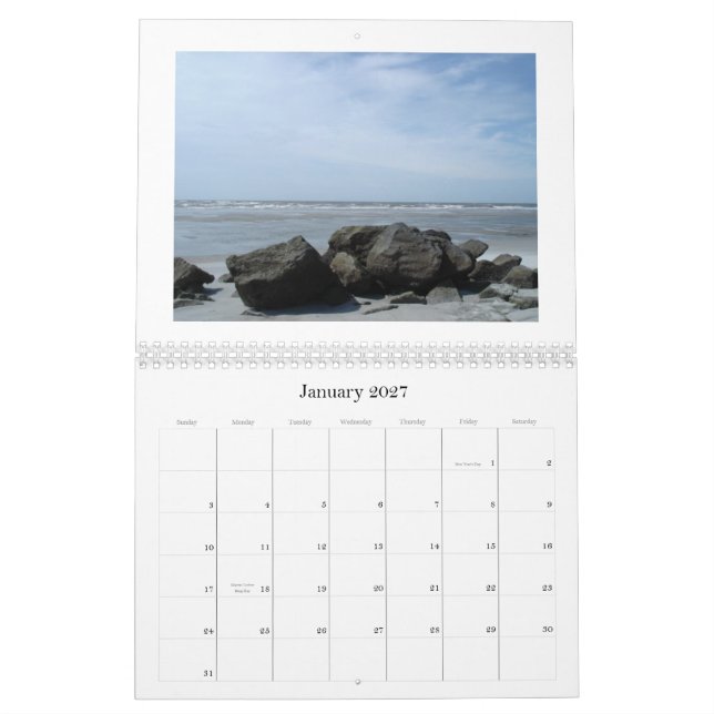 Folly Beach and Charleston S.C. 20... Calendar (Jan 2027)