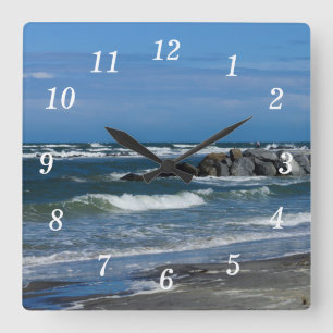 Folly Beach Atlantic Square Wall Clock