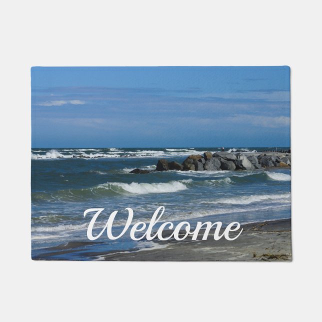 Folly Beach Atlantic Welcome Doormat (Front)