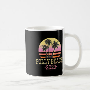 Folly Beach Retro Beach Family Vacation Men Women  Coffee Mug