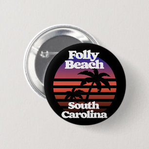 Folly Beach South Carolina 6 Cm Round Badge