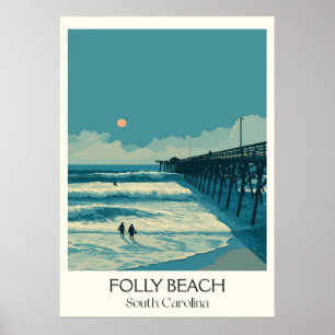 Folly Beach South Carolina Pier Poster
