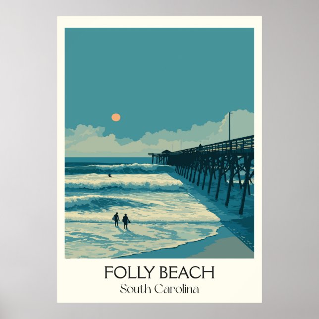 Folly Beach South Carolina Pier Poster (Front)