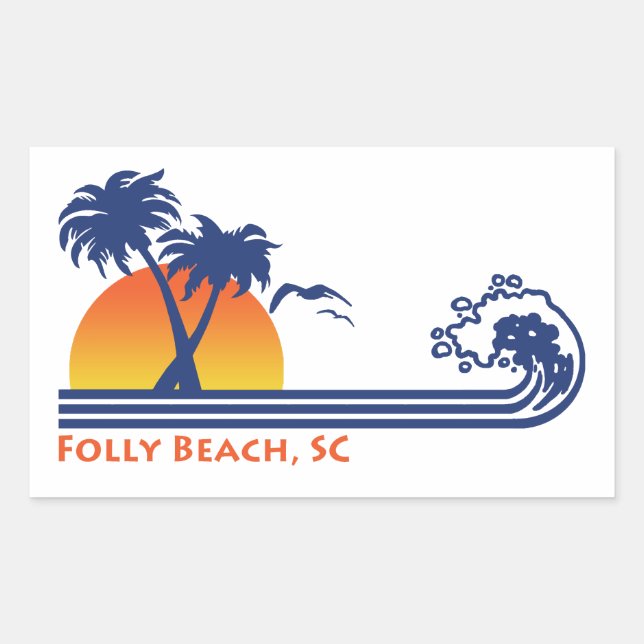 Folly Beach South Carolina Rectangular Sticker (Front)