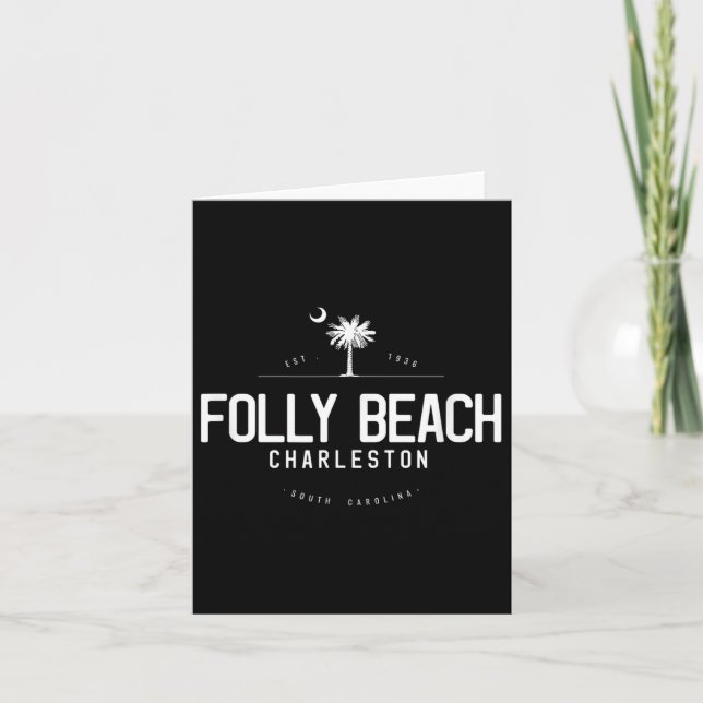 Folly Beach South Carolina Surfing  Card (Front)