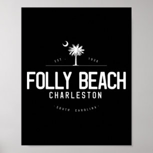 Folly Beach South Carolina Surfing  Poster