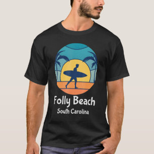 Folly Beach South Carolina Surfing Surfer Vintage T-Shirt