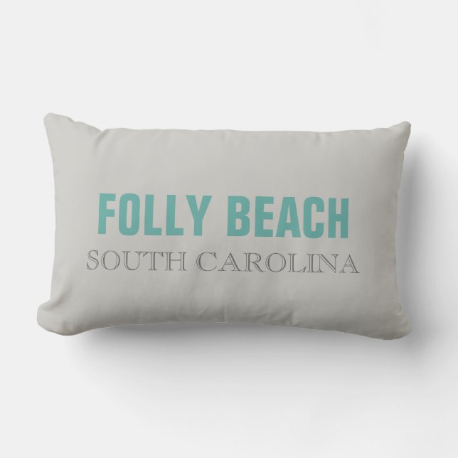 Folly Beach South Carolina Throw Pillow (Front)