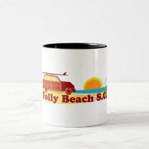 Folly Beach. Two-Tone Coffee Mug