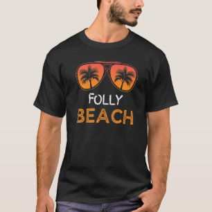 Folly Beach Vintage Retro Summer Family Vacation T-Shirt