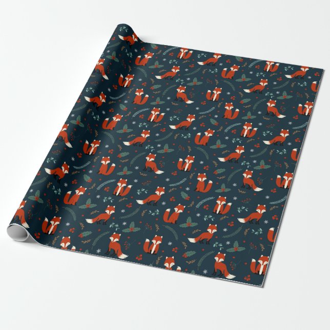Folly Fox Cuties Wrapping Paper (Unrolled)