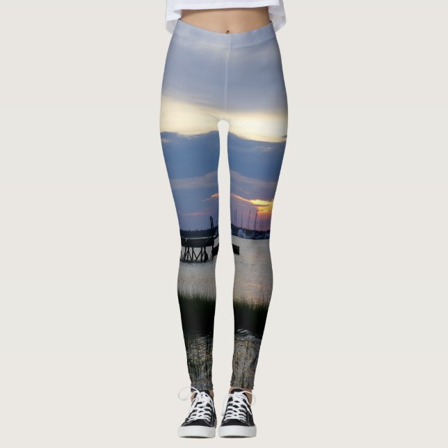 Folly Harbour Sunset Leggings (Front)