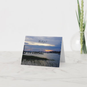 Folly Harbour Sunset Thank You Card
