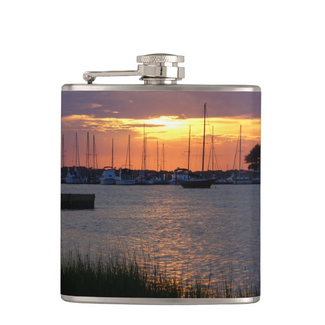Folly River Sunset Hip Flask (Front)