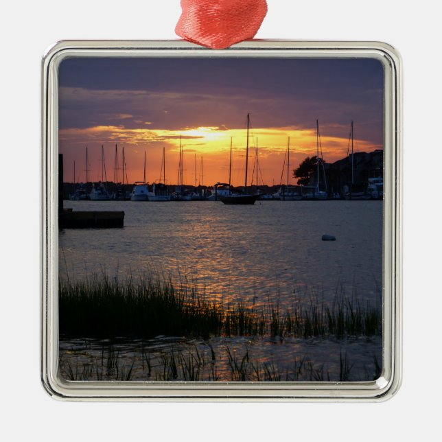 Folly River Sunset Metal Ornament (Front)
