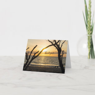 Folly Sunrise Tree Silhouette Thank You Card