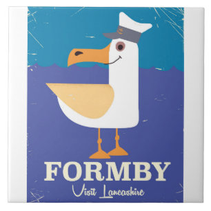 Fomby Lancashire seagull travel poster Tile
