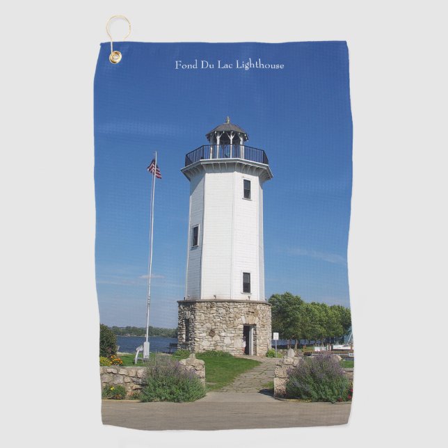Fond Du Lac Lighthouse golf towel (Front)