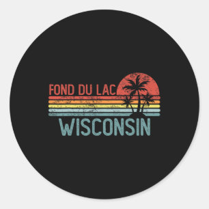 Fond Du Lac Wisconsin Funny Usa City Trip Home Roo Classic Round Sticker