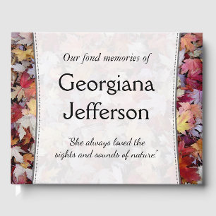 Fond Memories of a Nature Lover - Autumn Leaves Guest Book
