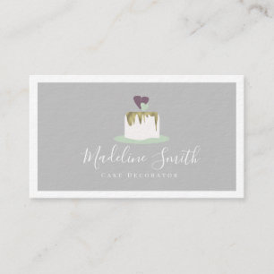 Fondant Wedding Cake Decorator Faux Gold Business Card
