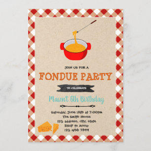 Fondue cheese party invitation
