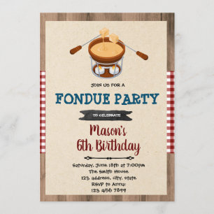 Fondue chocolate party invitation