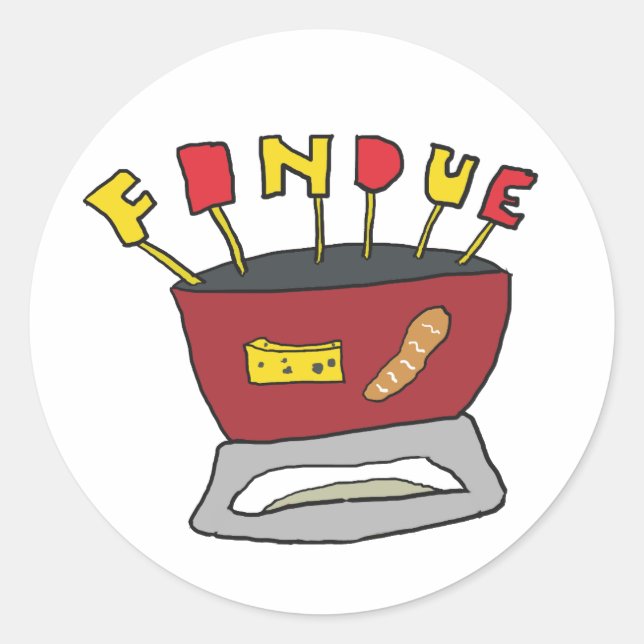 Fondue Classic Round Sticker (Front)