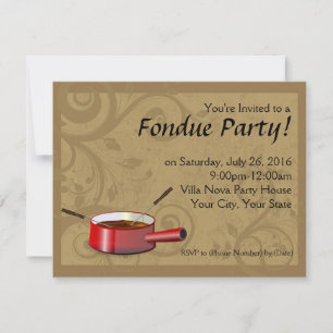Fondue Party Invitations - Chocolate