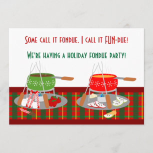 Fondue Pots Christmas Fondue Party Invitaitons Invitation