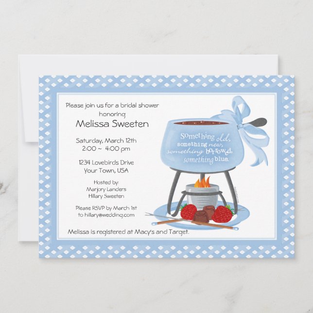 Fondue Wedding Shower Invitation (Front)