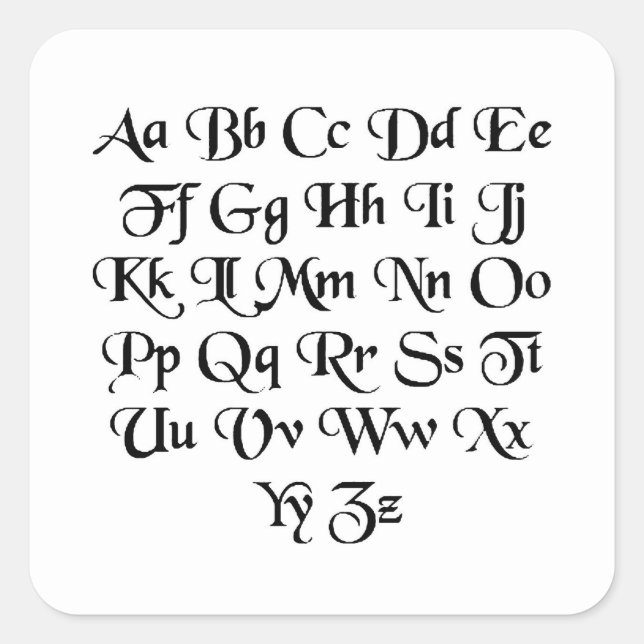 Font01 Square Sticker (Front)