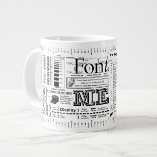 Font Me Typography ExtraBold Edition Large Coffee Mug