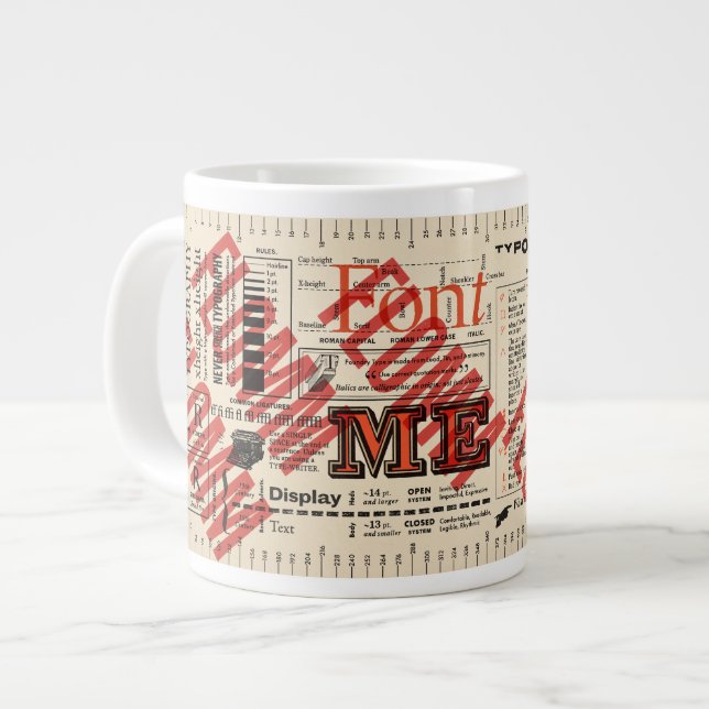 Font Me Typography FLommwoorde Edition Large Coffee Mug (Front Left)