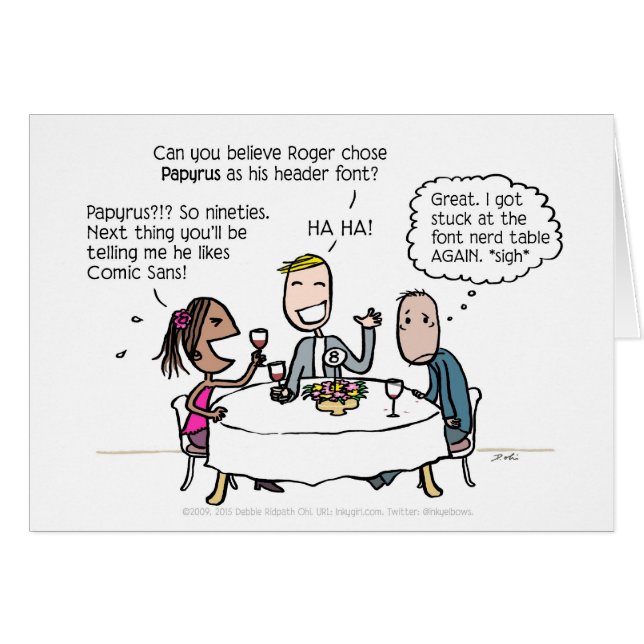 Font Nerd Table card for writers & font snobs (Front Horizontal)