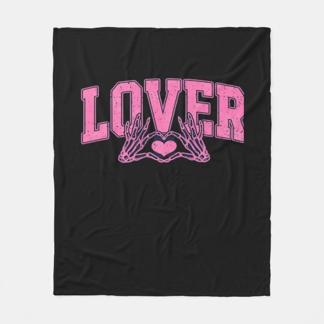 Font With Skeleton Hands Classic Design Fleece Blanket (Front)
